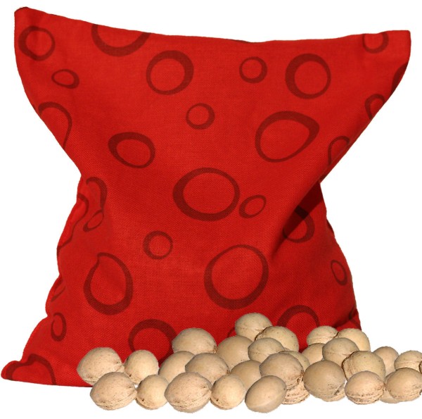 Kirschkernsäckchen rot mit Kreisen (24x24cm)